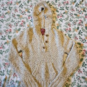 Abercrombie & Fitch Women's Pullover Chunky Knit Tan Wool Blend Sweater Large